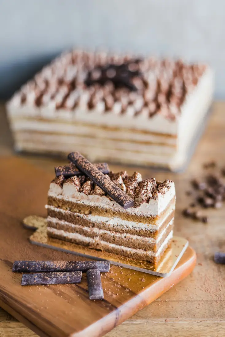 Fatia de bolo de chocolate